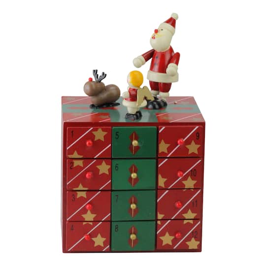 10.5" Red & Green Elegant Advent Storage Calendar Box By Northlight | Michaels®